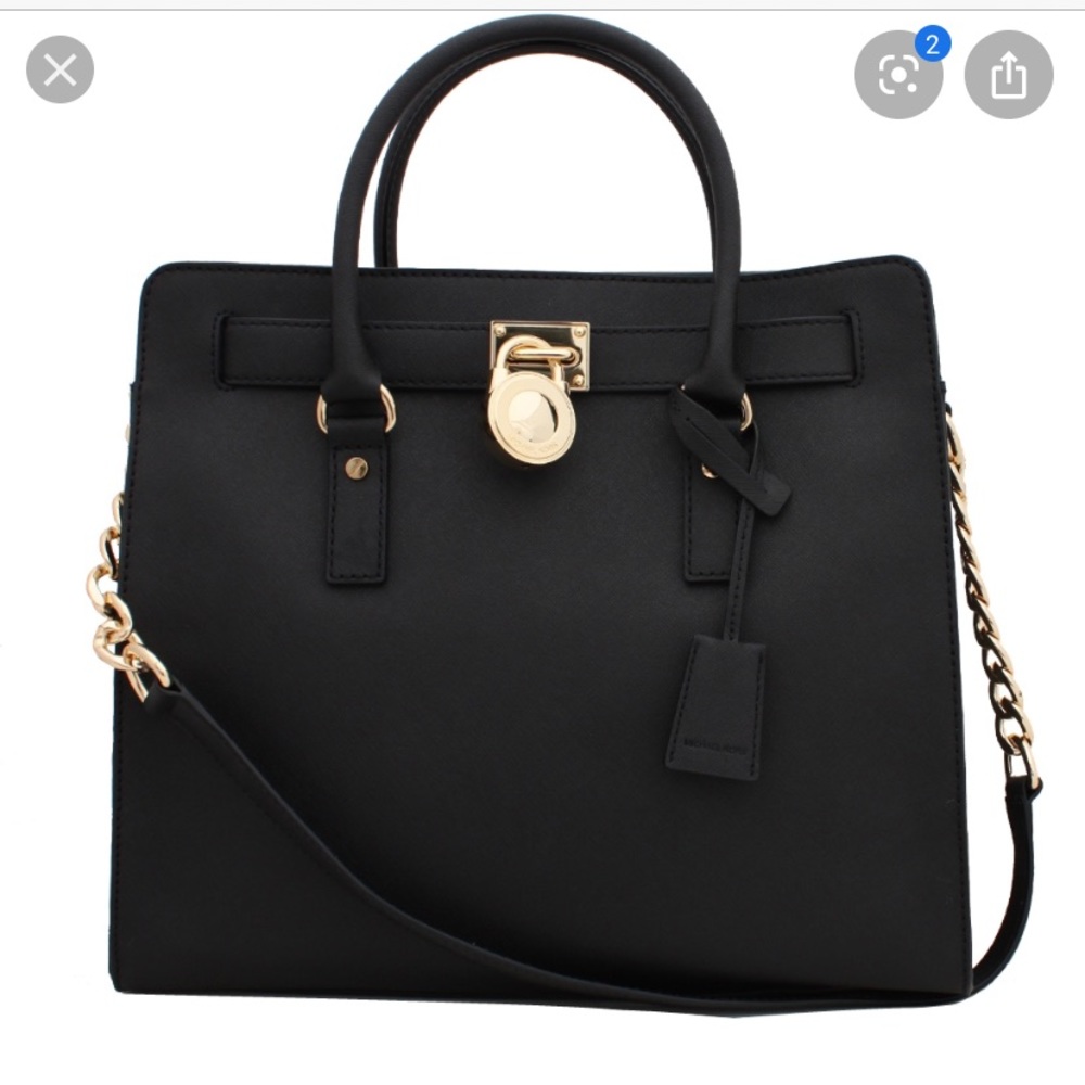 Michael Kors Hamilton black satchel.